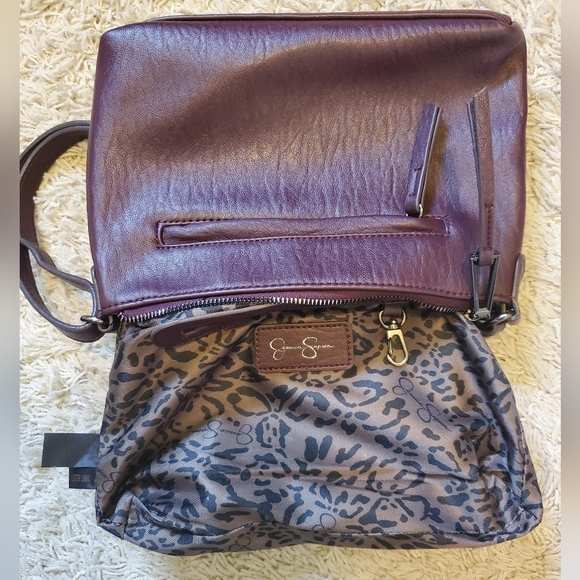 Jessica Simpson Burgundy Studded Crossbody Bag - Picture 6 of 9